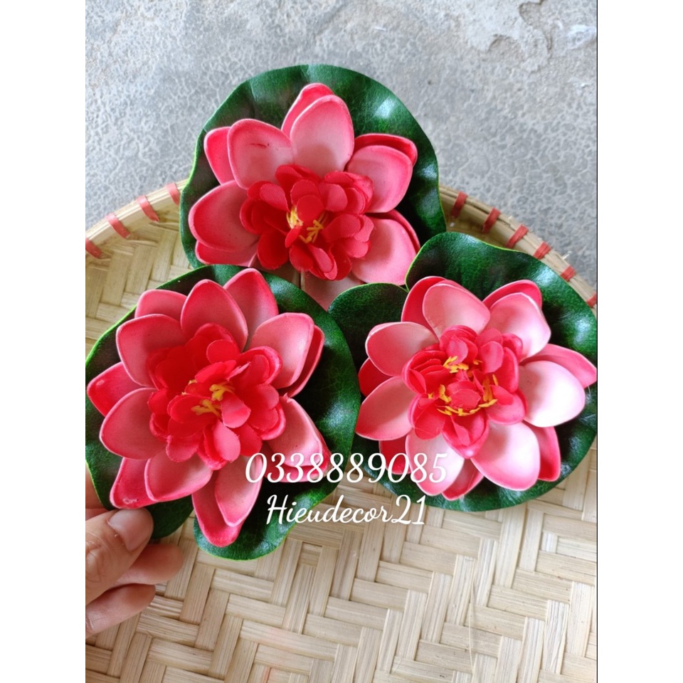 Hoa giả - Hoa sen thả nươc Anh Đào size 9,5cm
