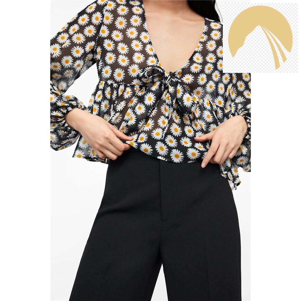 Áo ZARA chiffon voan hoa cúc họa mi xinh xắn AH7DXG44N10
