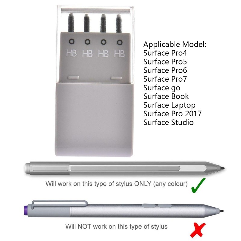 Bộ 4 Đầu Ngòi Bút Thay Thế 4 Trong 1 Cho Bút Máy Surface Pro 5 4 Book Pen