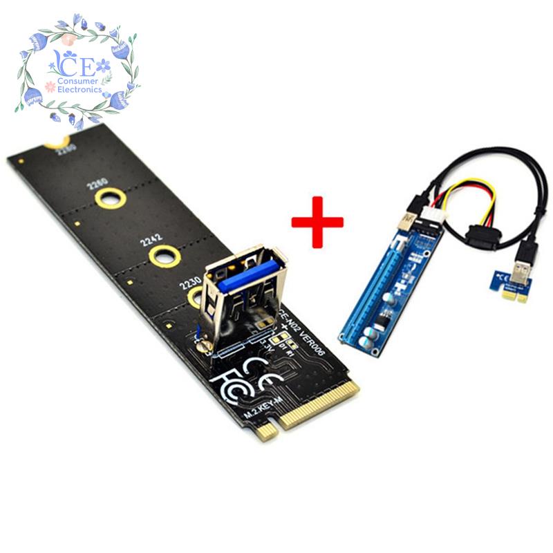 Bộ card chuyển đổi M.2 sang PCI-E X16 NGFF PCIE 1X sang 16X 4Pin cho BTC Mining | WebRaoVat - webraovat.net.vn