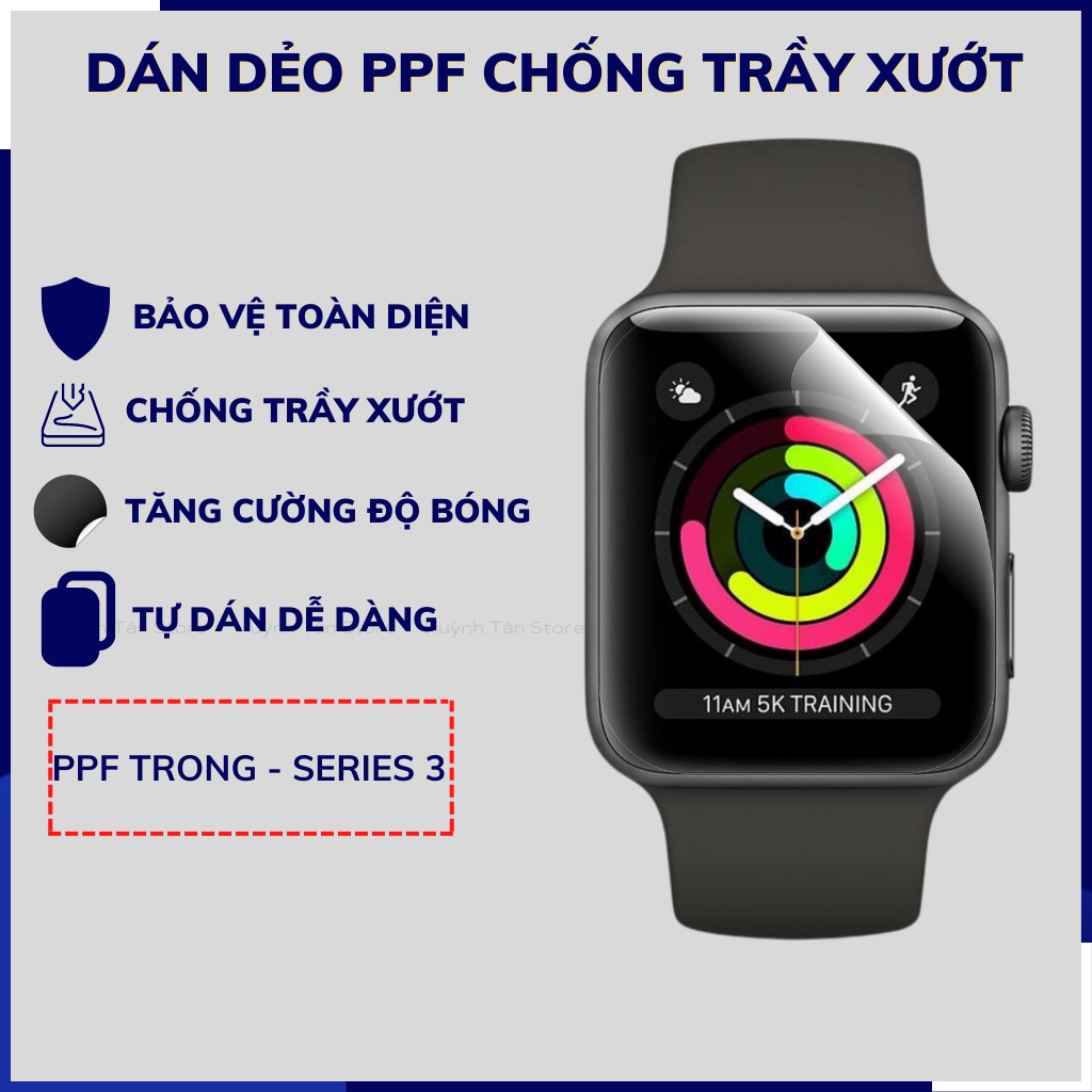 Miếng dán apple watch series 7 6 5 4 3 40mm 42mm 44mm trong suốt nhám chống vân tay phụ kiện điện thoại huỳnh tân store