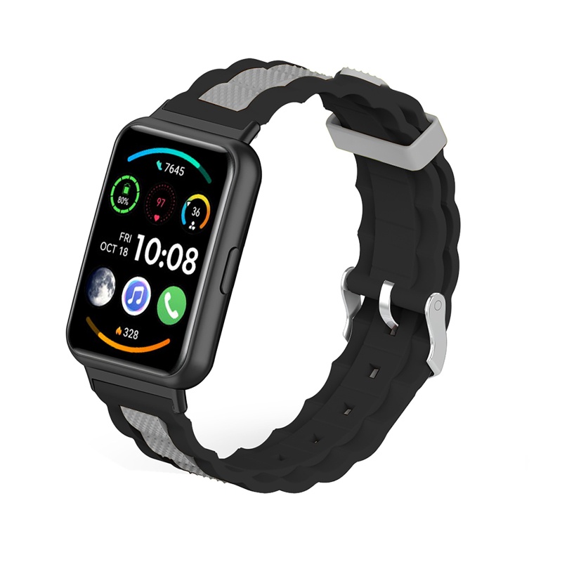Dây Đeo Silicon Hai Màu Chống Nước Chống Mồ Hôi Cho Đồng Hồ Thông Minh Huawei Iwatch FIT 2