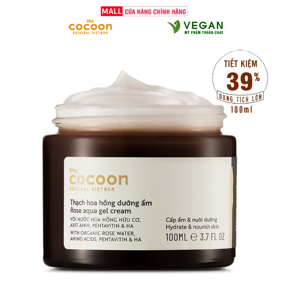 Thạch hoa hồng dưỡng ẩm cocoon 100ml (kem dưỡng ẩm)