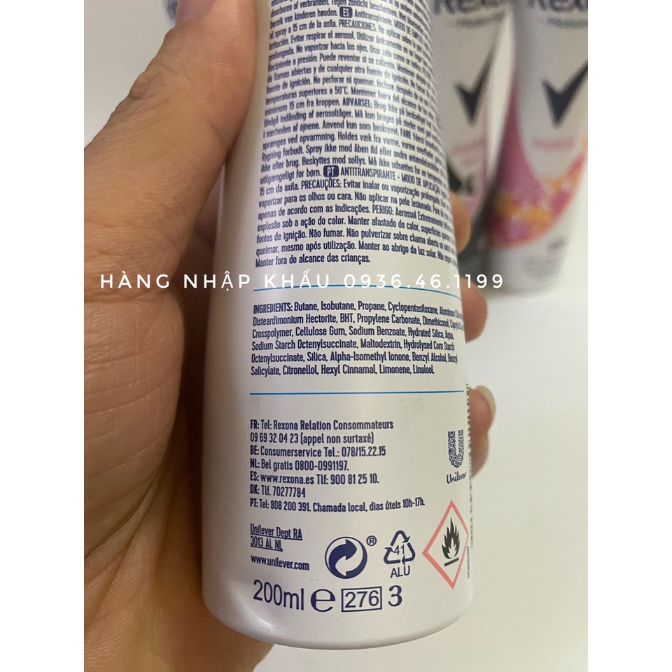 xịt khử mùi toàn thân Rexona nữ  48h