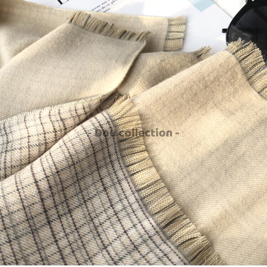 [Nowship2h] Khăn Choàng Cổ Cashmere Len Dày Cao Cấp Giữ Ấm Mùa Đông Caro - 68x190cm - Douyin - Mã LN022