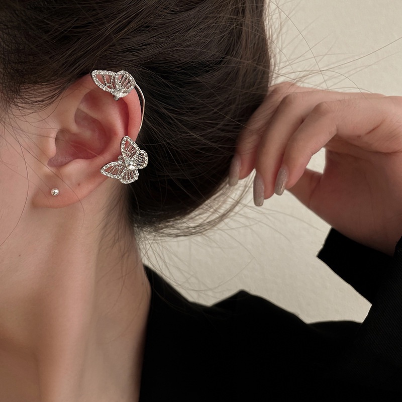 IF ME Bông Tai Hình Nơ Đính Đá Lấp Lánh Thời Trang Thanh Lịch Cho Nữ