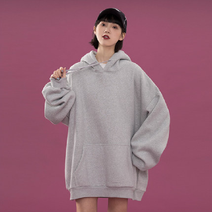 Áo Hoodie Tay Dài Màu Trơn Phong Cách Hàn Quốc Cho Cặp Đôi