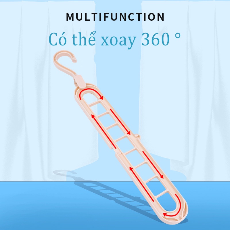 Combo Móc quần áo 9 lỗ đa chức năng - Chịu nặng tốt-Màu ngẫu nhiên-GM-YJ06-1