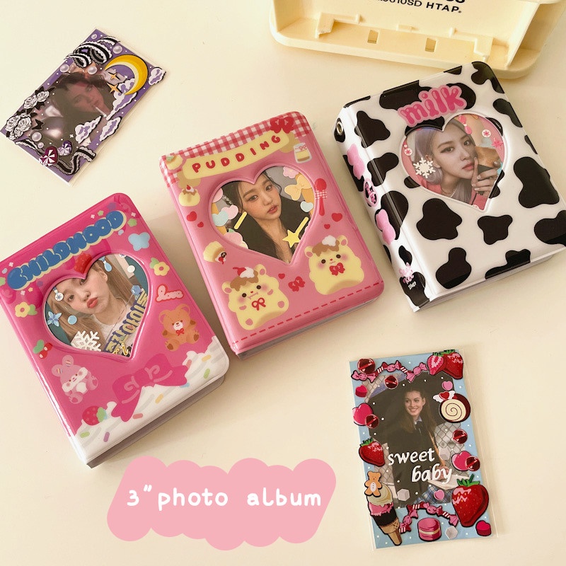 Album ảnh hoạ tiết gấu xinh xắn với 40 trang PVC kích thước 3 inch