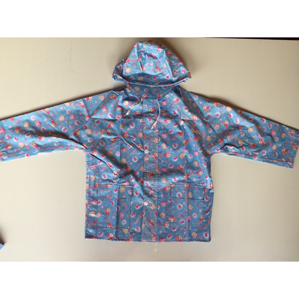 AO MƯA BỘ CHO BÉ - VẢI DÙ - GẤU XANH