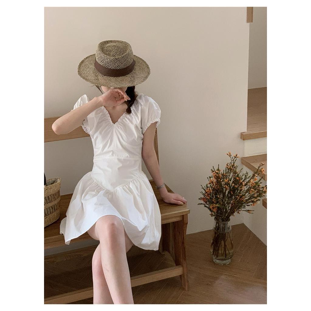 Đầm Ngắn Dáng Ôm Cổ Chữ v Màu Đen Thời Trang Cho Nữ 63800