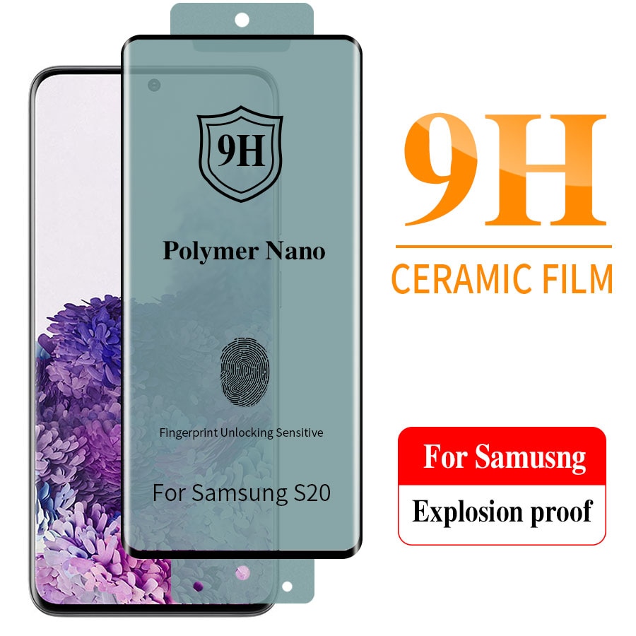 Kính cường lực dẻo Full màn Cho Samsung Galaxy S23 S22 S21 S20 Ultra S10 S9 S8 Note 20 8 9 10 Plus