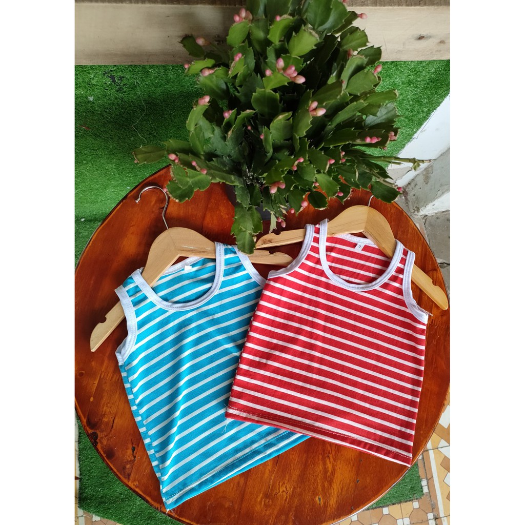 Set 5 áo ba lỗ kẻ cho bé