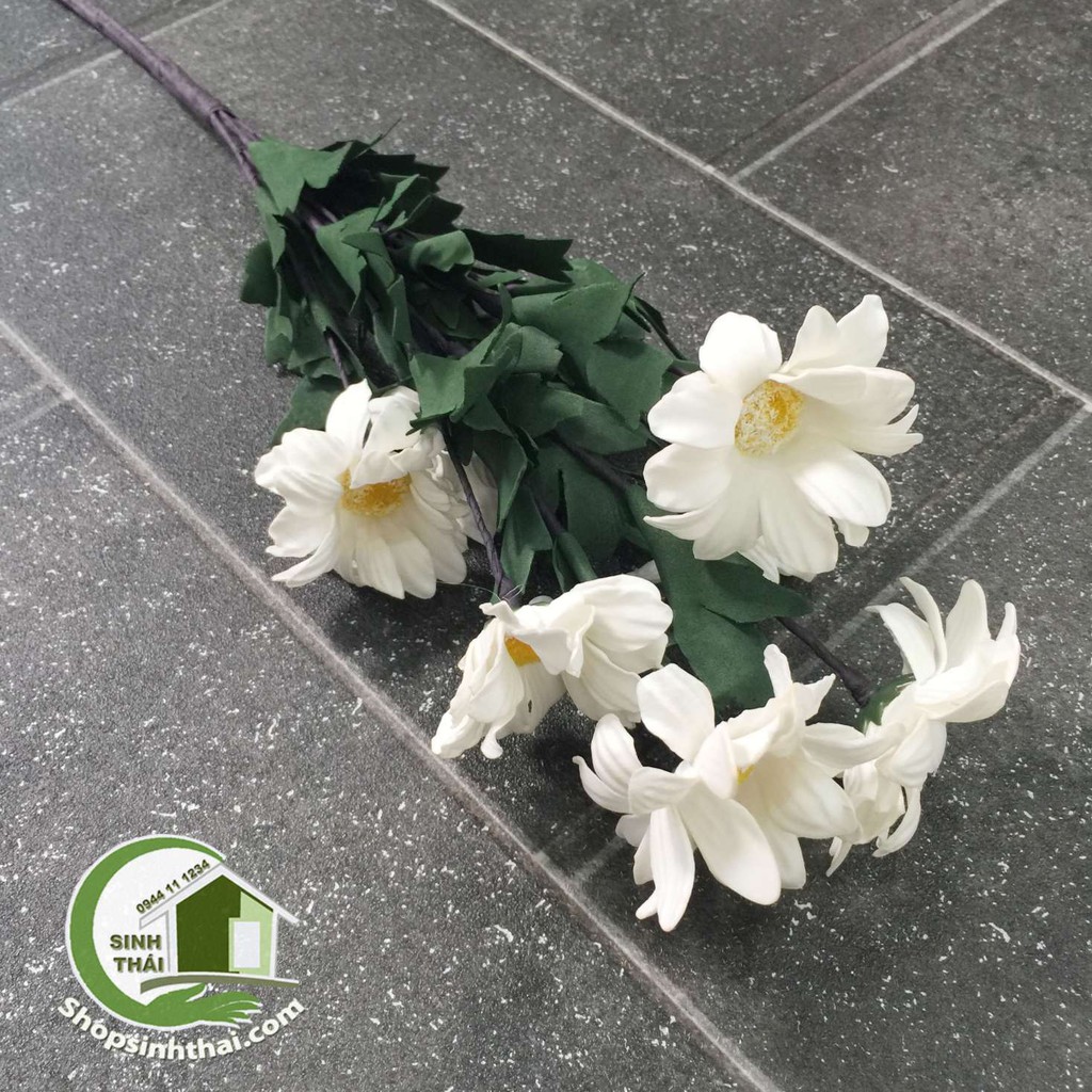 Hoa cúc họa mi màu trắng - hoa giả cao cấp