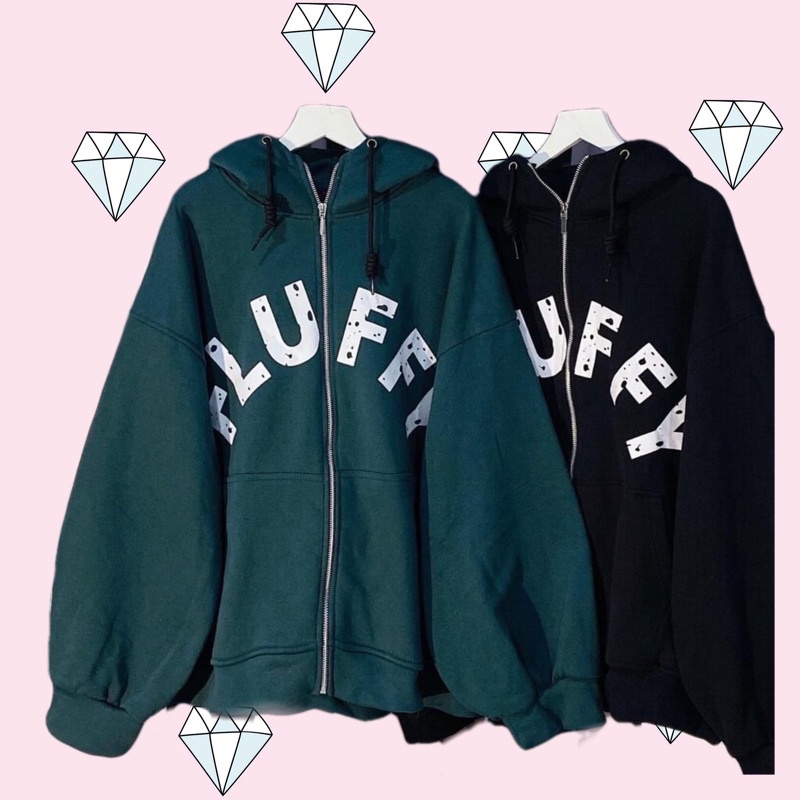 Áo khoác nỉ FLUFFY. Áo nỉ kéo khóa  2 lớp dày dặn mũ to Unisex. Hàng VNXK chất đẹp. | BigBuy360 - bigbuy360.vn