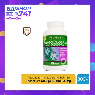 Trunature Ginkgo Biloba 120mg with Vinpocetine viên uống bổ não (Chai 340 viên)