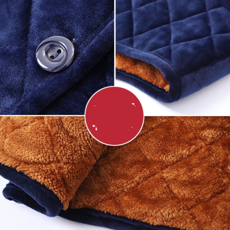 Áo Trung Niên Gilê  Áo Gấm Nhung Lót Lông ấm cho bà già