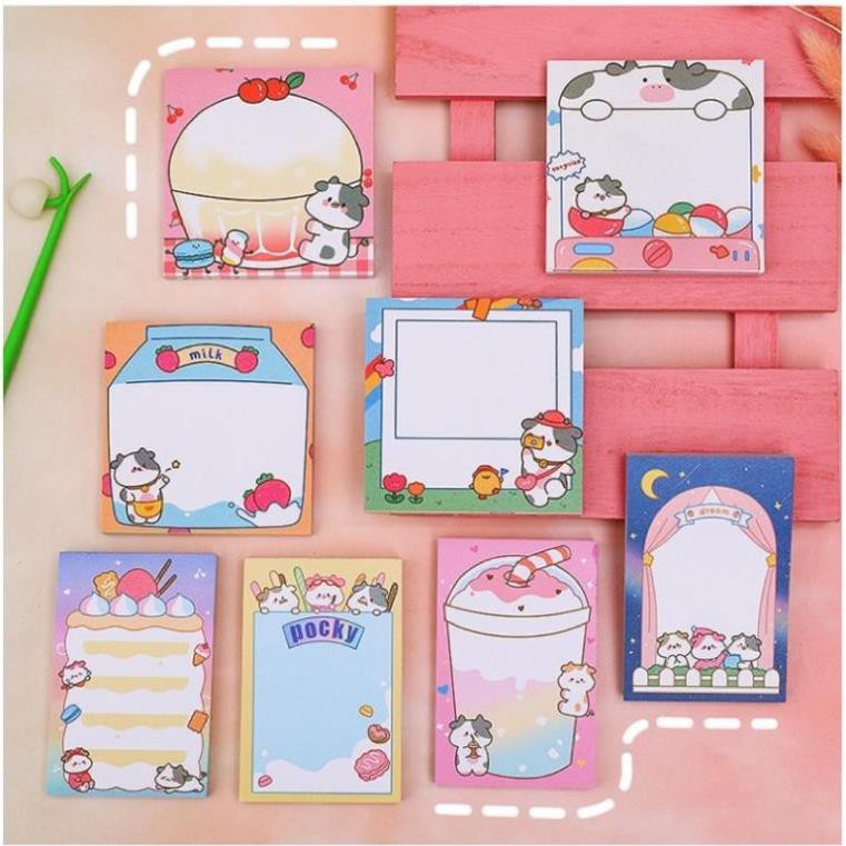 ❣️MeowMeowStore❣️Giấy Ghi Nhớ Bò Sữa- Giấy Note Bò Sữa- Giấy Nhớ Bò Sữa