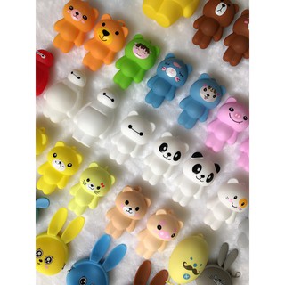 Combo 6 móc khóa silicon cute, ví silicon, ví nhựa dẻo, móc khóa thú, ví nữ, nam