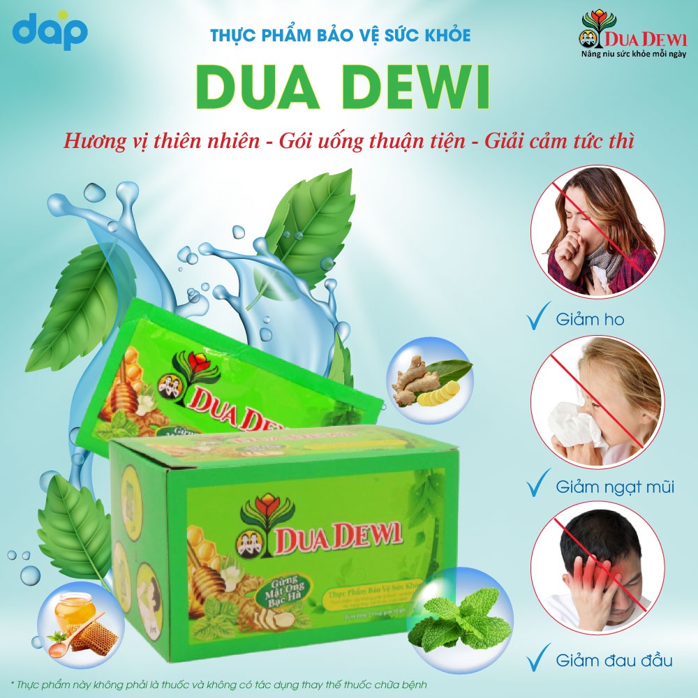 DuaDewi - Siro cảm cúm giúp hỗ trợ giảm các triệu chứng chảy nước mũi, đau đầu, đau họng, mệt mỏi, thành phần thảo dược