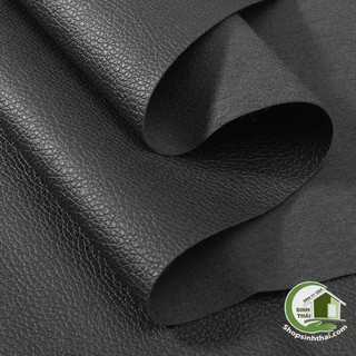 Vải da simili PVC - vải PU - vải giả da làm handmade - khổ 1,4m màu đen