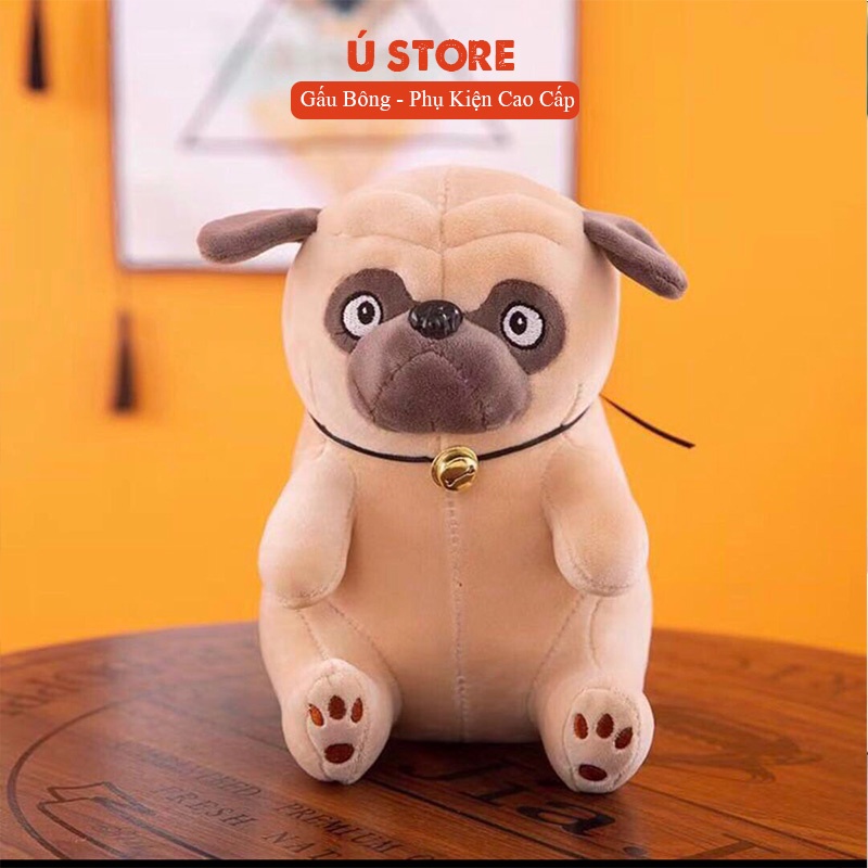 Chó bông mặt xệ PUG, gấu bông mini mềm mịn dễ thương 25cm