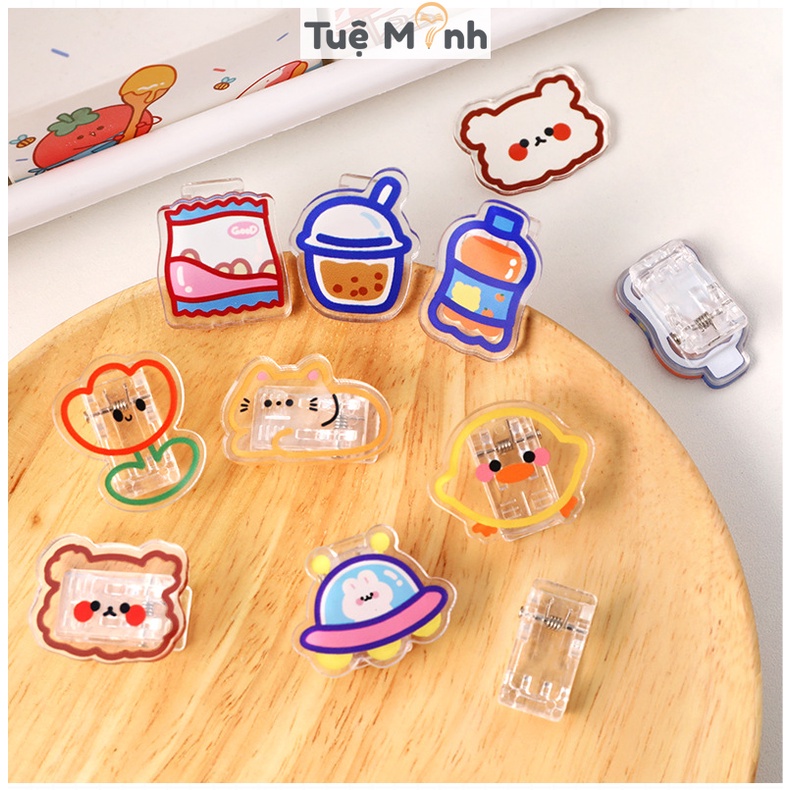 Kẹp giấy cute động vật trong suốt K66 kẹp tài liệu dễ thương mini đánh dấu ghi chú