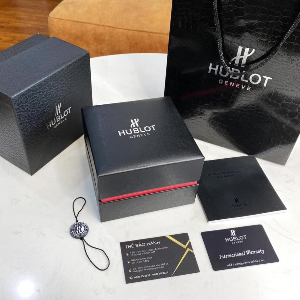 Hộp đồng hồ Hublot da đi kèm tag sổ thẻ, hộp đựng đồng hồ quà tặng cao cấp shop450