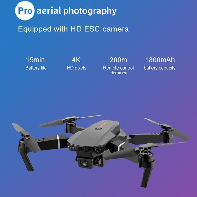 Flycam mini giá rẻ E88 Max, E88 Pro 4K, Camera 4K mắt quang cân bằng khi bay, ảnh truyền trục tiếp về điện thoại