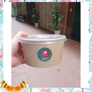Tô giấy kraft 750ml -nắp PP đựng bún, phở Chất lượng Số 1 (set 20 bát)
