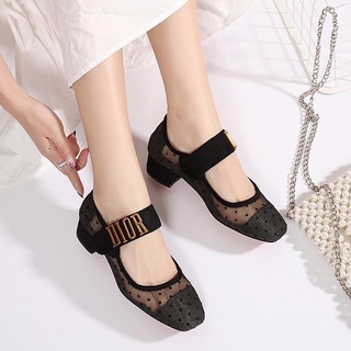 Giày búp bê nữ Dior chấm bi hàng cap cấp siêu thoáng chấn đế 3 phân kiểu dáng siêu vintage SH02