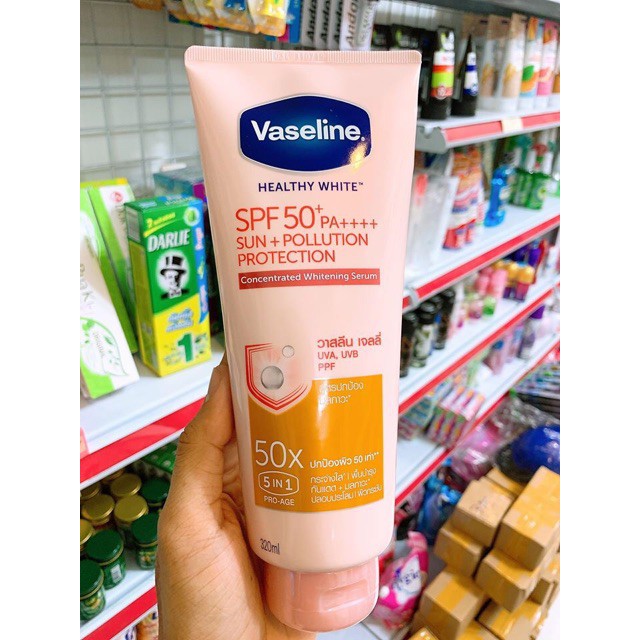 Kem dưỡng da chống nắng Vaseline 50x 180ml SPF 50+ PA++++ Thái Lan 320ML