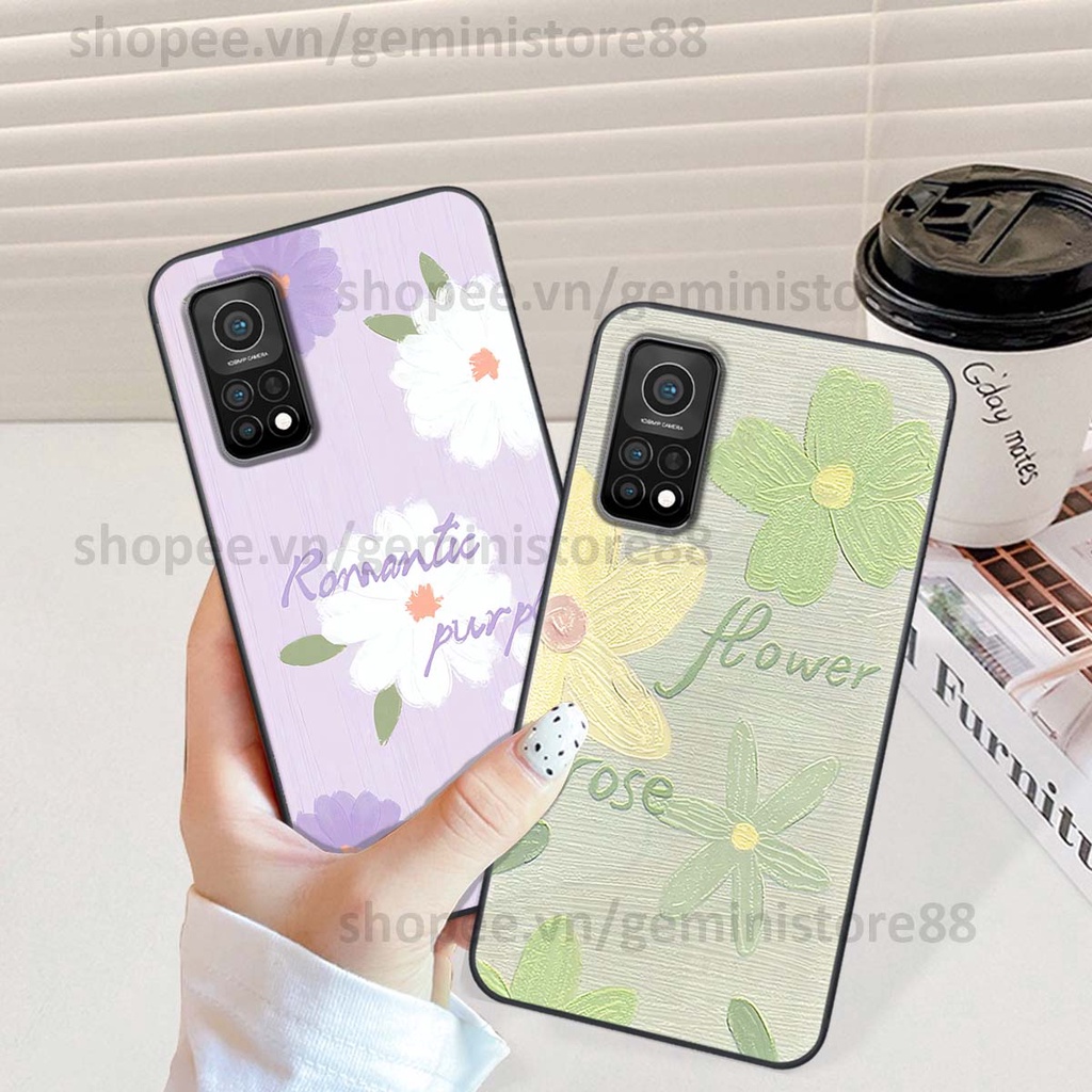 Ốp Xiaomi Mi 10T Pro in hình hoa lá nhiều màu sắc siêu đẹp, siêu xinh, siêu cá tính