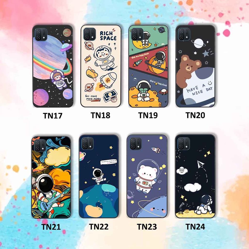 Ốp Oppo A16k in hình vũ trụ, phi hành gia bầu trời cute dễ thương
