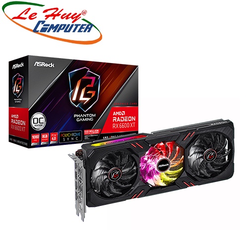 Card màn hình - VGA Asrock Radeon RX 6600 XT Phantom Gaming D 8GB OC (RX6600XT PGD 8GO)