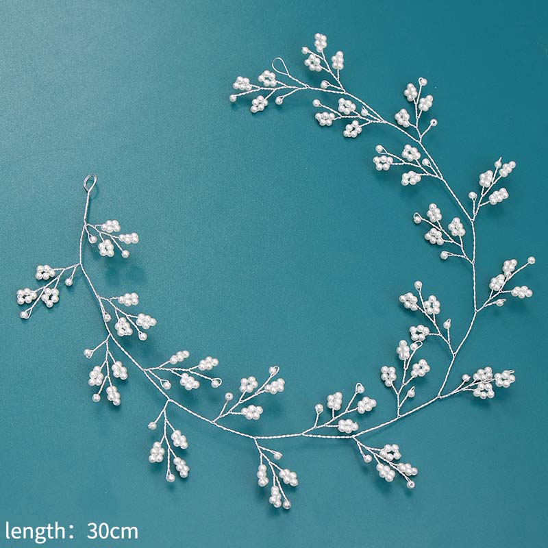 HANDMADE Vòng Hoa Đội Đầu Đính Ngọc Trai Cho Cô Dâu