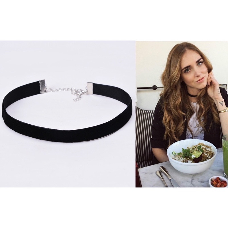 vòng cổ bằng da pu dây chuyền đen cá tính choker phong cách hàn quốc