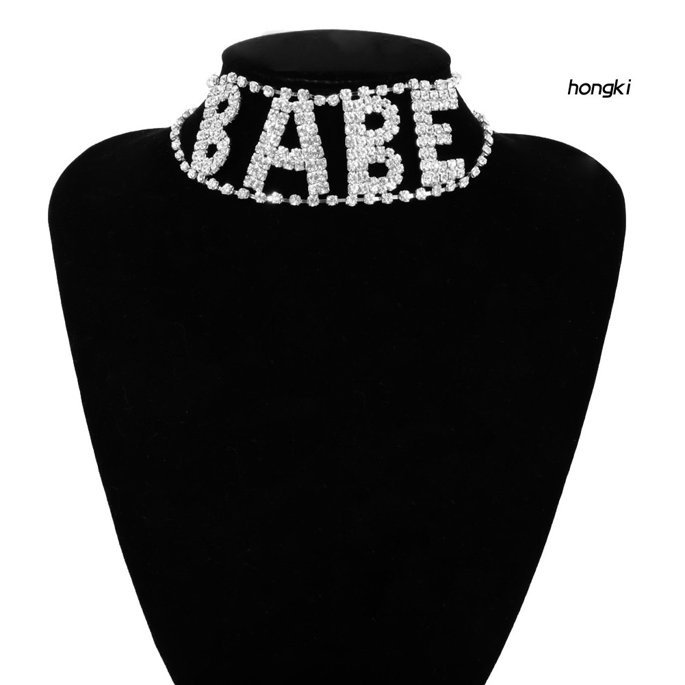 Vòng cổ hợp kim mặt chữ đính đá thời trang cho nữ