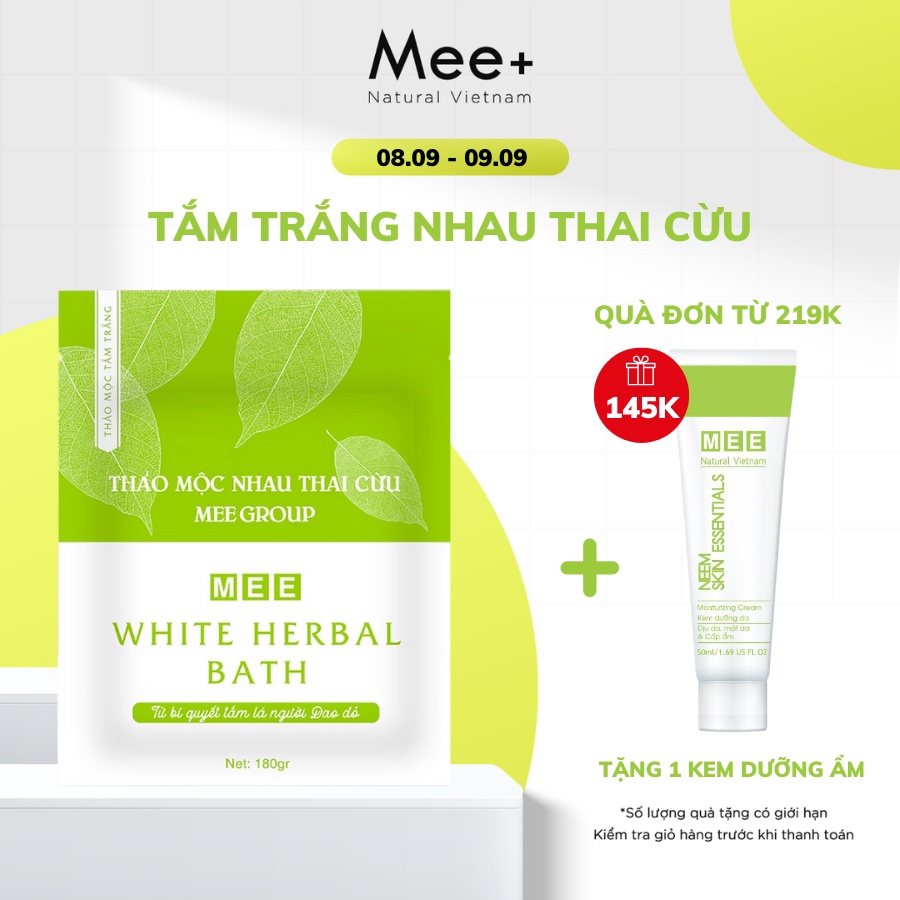 Tắm trắng body thảo mộc MEE NATURAL - Ủ trắng body nhau thai cừu dưỡng da trắng hồng, mềm mại White Herbal Bath 180g