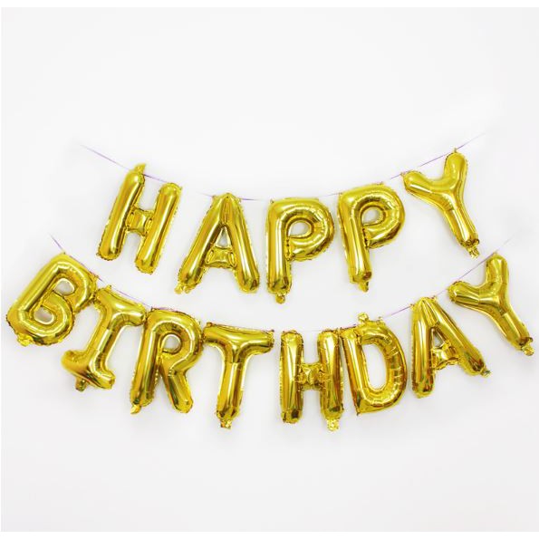 Bộ bong bóng chữ Happy Birthday trang trí sinh nhật ( Nhiều màu, màu xanh, màu hồng, màu vàng, màu bạc ) - LICLAC