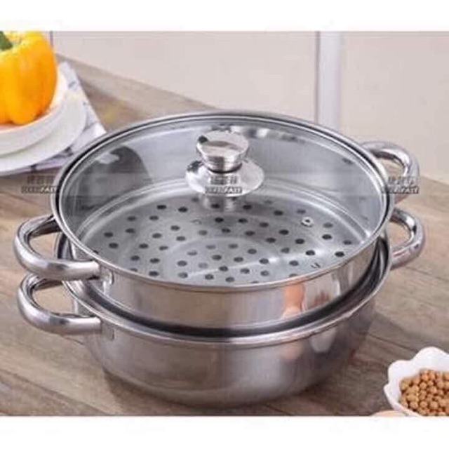 Nồi hấp 2 tầng inox cao cấp