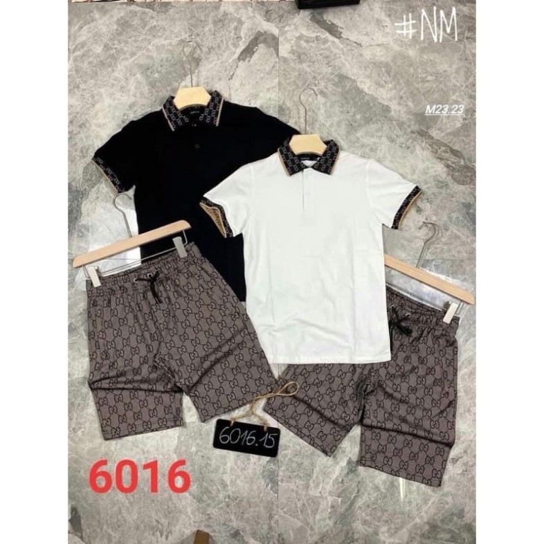 Bộ Hè Nam Có Cổ Phối Nâu 3D ( Hàng Shop ) BB51 == | BigBuy360 - bigbuy360.vn