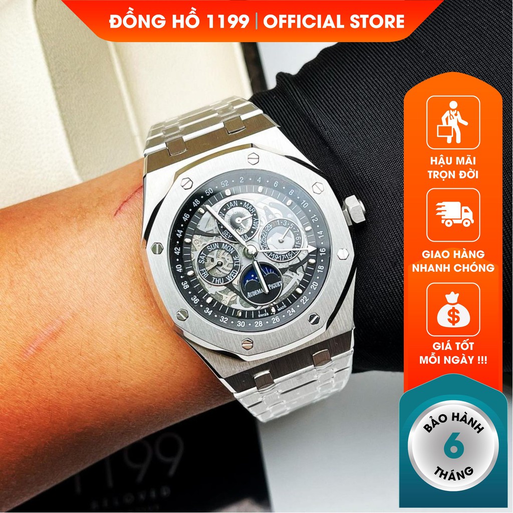 Đồng hồ cơ nam dây thép cao cấp chống nước chống xước sang trọng lịch lãm bảo hành 6 tháng 6691 - 1199 Watches