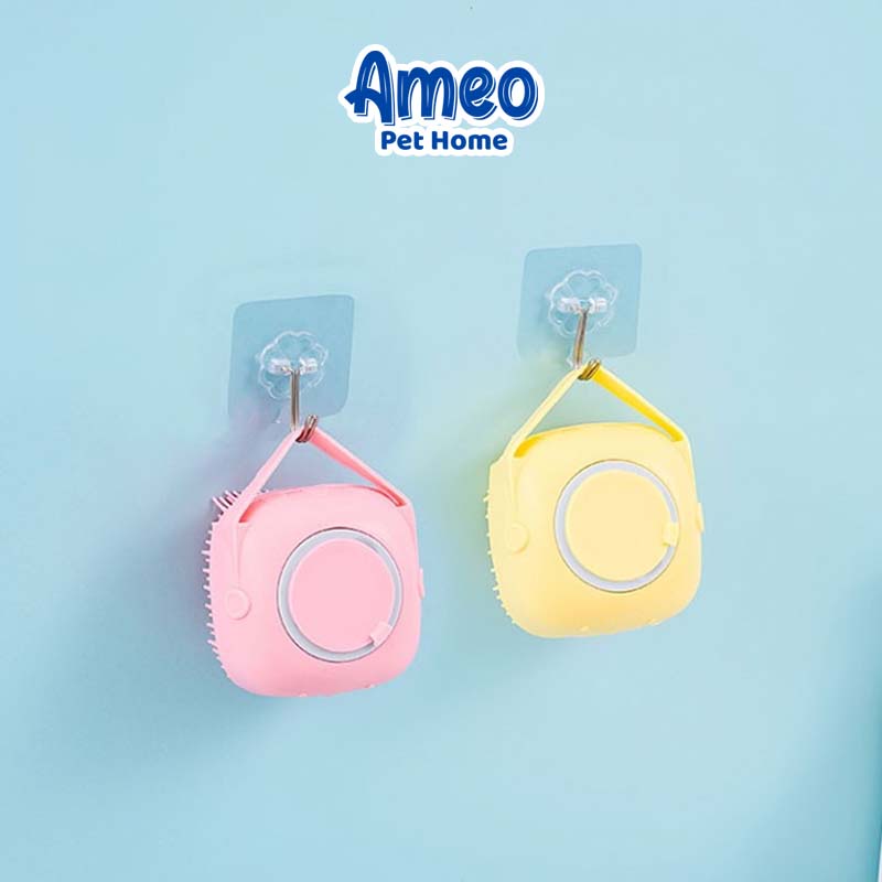 Bàn Chải Tắm Chó Mèo Xịn Xò Có Chỗ Đựng Sữa Tắm, lược tắm Silicon Tạo Bọt Tốt Matxa Thú Cưng
