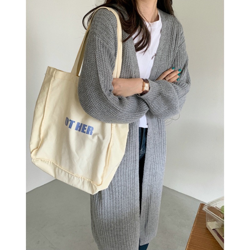 MS738 Áo cardigan len dệt kim sợi to dáng dài Hàn Quốc
