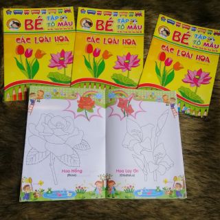 2 quyển Tập tô màu các loài hoa