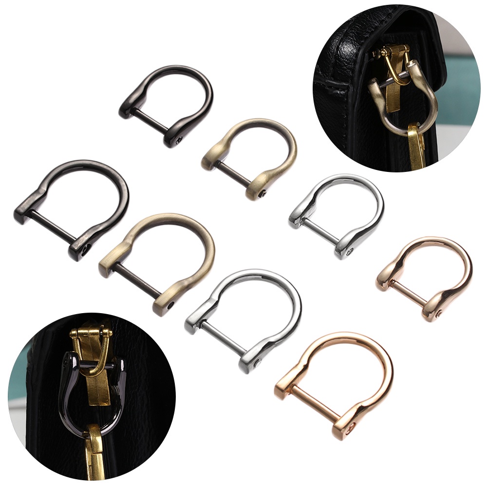 Móc Khóa Kim Loại Chữ D 1.4cm / 1.9cm Cho Dây Đeo Túi Da Thủ Công