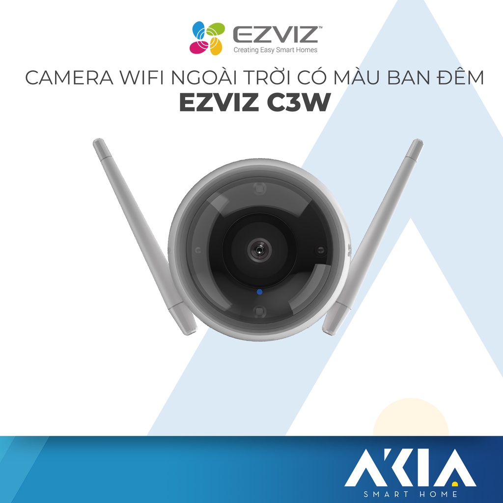 Camera ngoài trời ezviz C3W 2MP và C3W 4MP - quay đêm có màu, chống nước IP67, còi hú báo động, đàm thoại 2 chiều