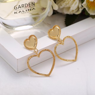 Bông tai mặt hình trái tim kiểu dáng đơn giản thời trang cho nữ