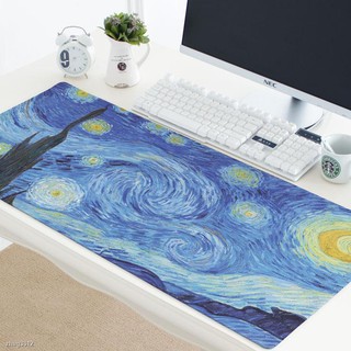 🍄Tấm Lót Chuột Bằng Silicone Dày Dặn Chống Nước In Họa Tiết Tranh Sơn Dầu Van Gogh